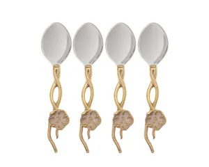 Hellobore Set Of 4 Dip Spoons With Flower Handle