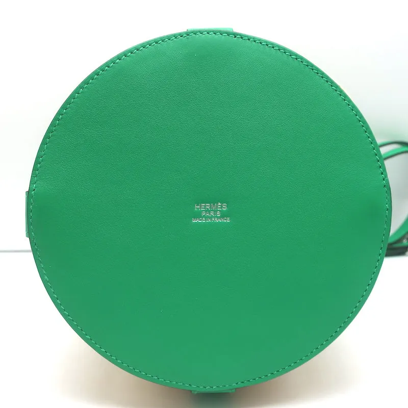 Hermes Farming Picnic Bag Osier Wicker & Menthe Swift Leather NEW