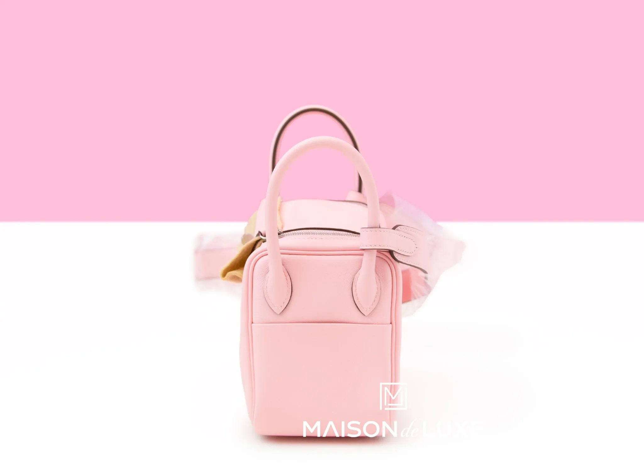 Hermes Mini Lindy 20 Rose Sakura Swift Palladium Hardware