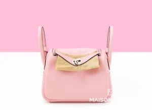 Hermes Mini Lindy 20 Rose Sakura Swift Palladium Hardware