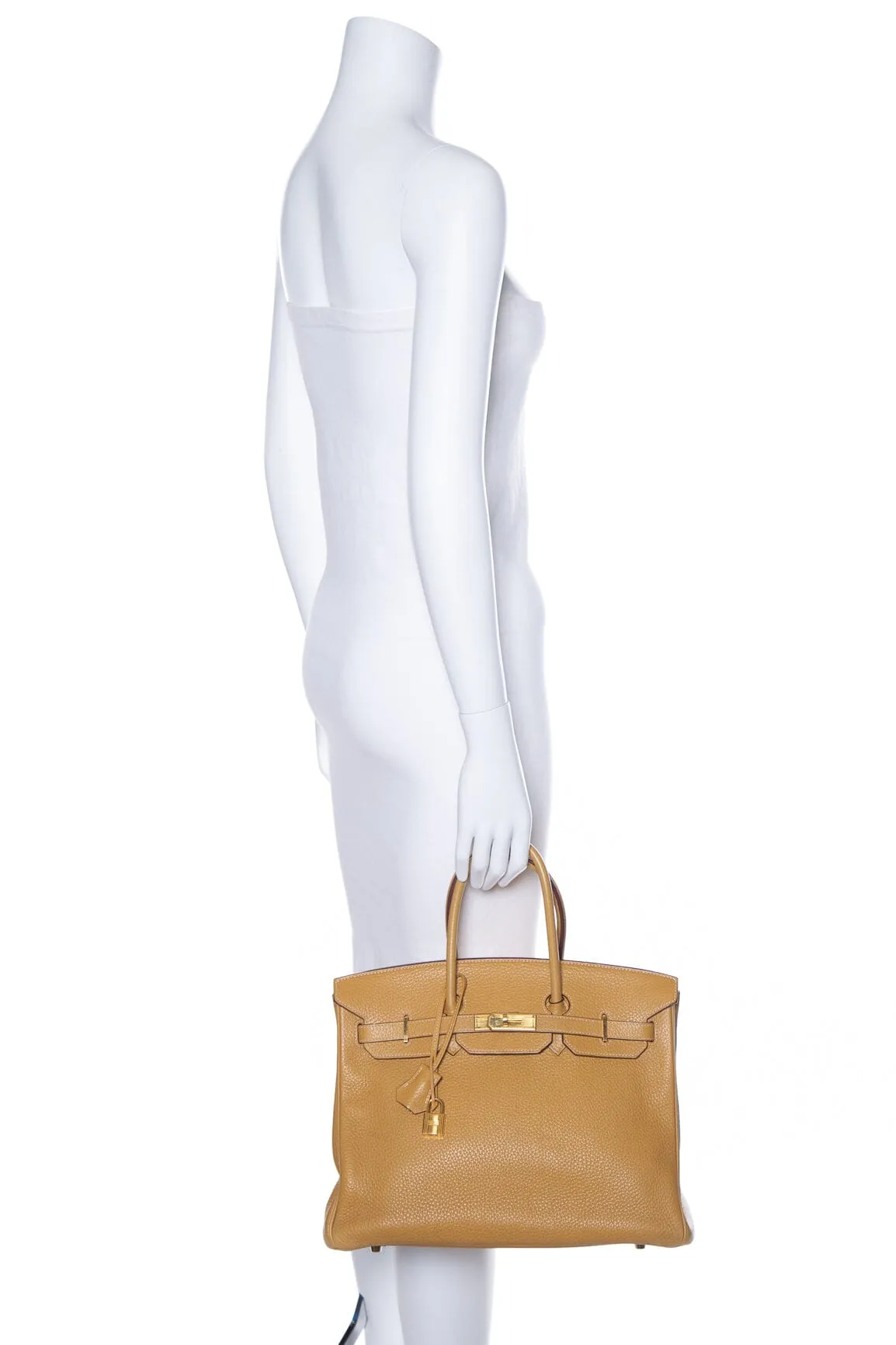 Hermès 2014 Curry Clemence Birkin 35 W/ Gold HW