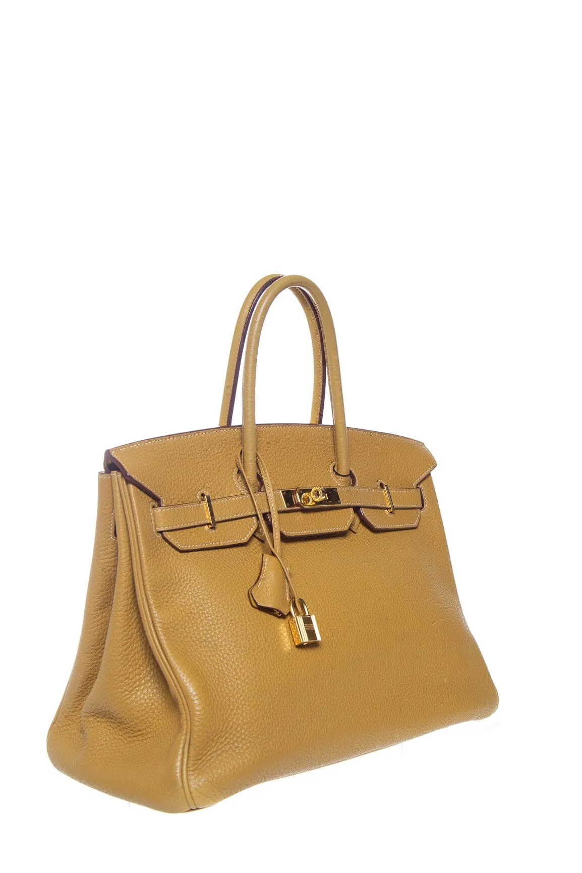 Hermès 2014 Curry Clemence Birkin 35 W/ Gold HW