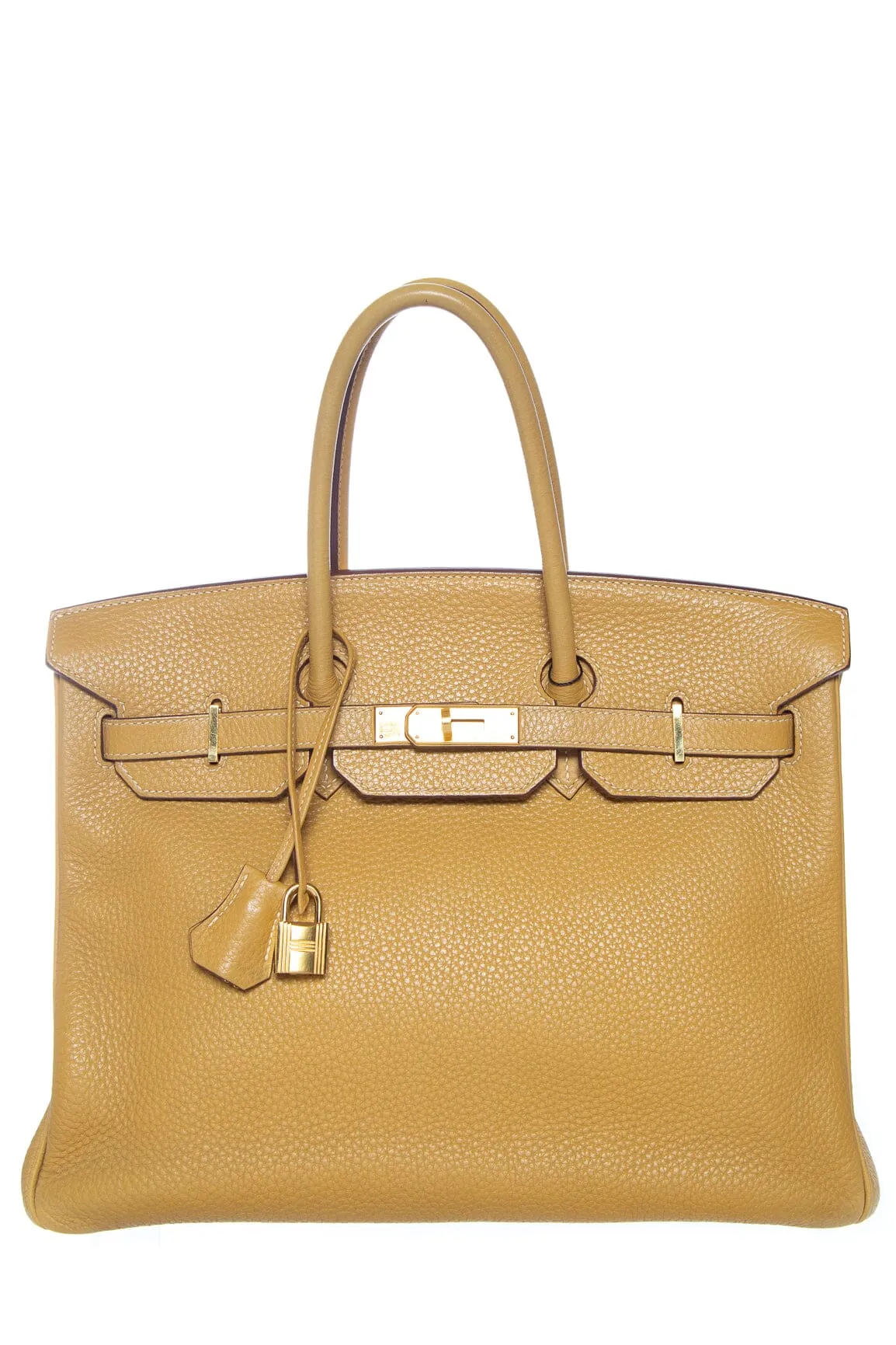 Hermès 2014 Curry Clemence Birkin 35 W/ Gold HW