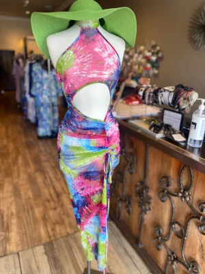 Hole Belly Side Slit Rouge Dress FINAL SALE