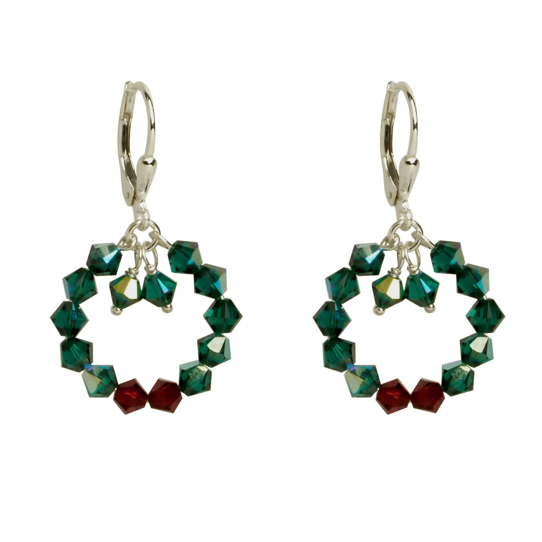 Holiday Wreath Crystal Earrings