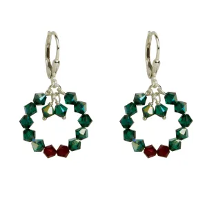Holiday Wreath Crystal Earrings