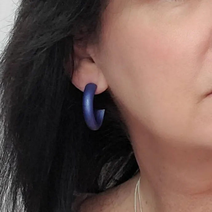 Hoop Earrings Medium - Sparkly White