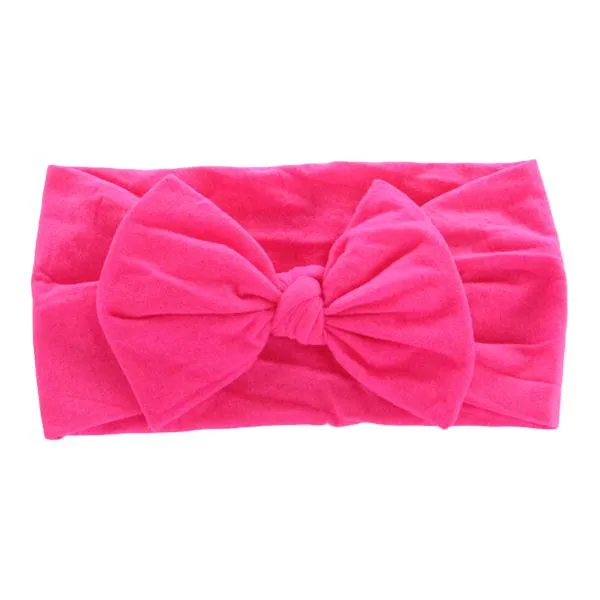 Hot Pink Nylon Bow Headwrap