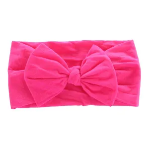 Hot Pink Nylon Bow Headwrap