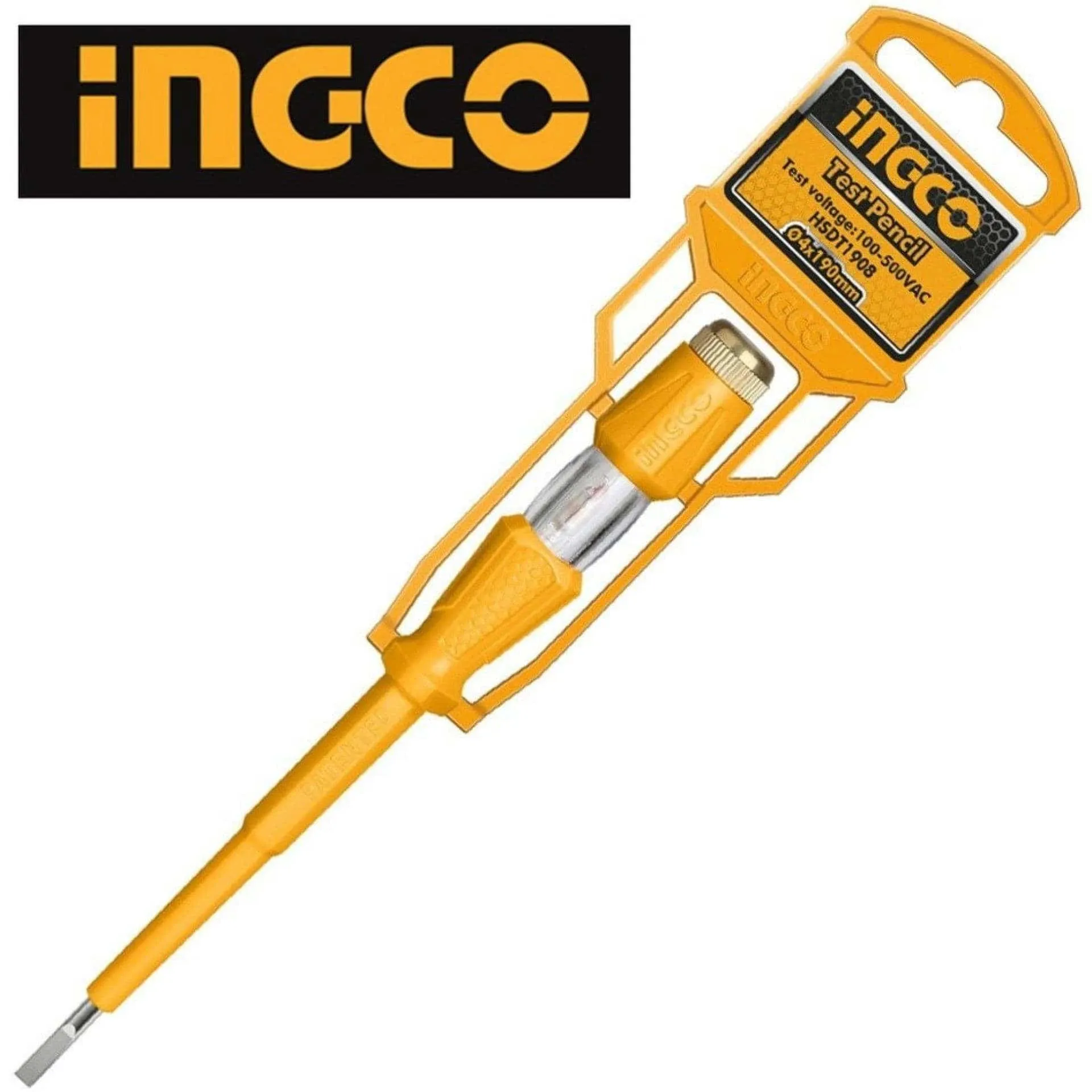 Ingco Voltage Tester Slotted Screwdriver 100-500V – HSDT1408 & HSDT1908