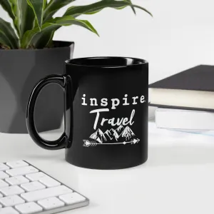 inspire Travel Black Glossy Mug