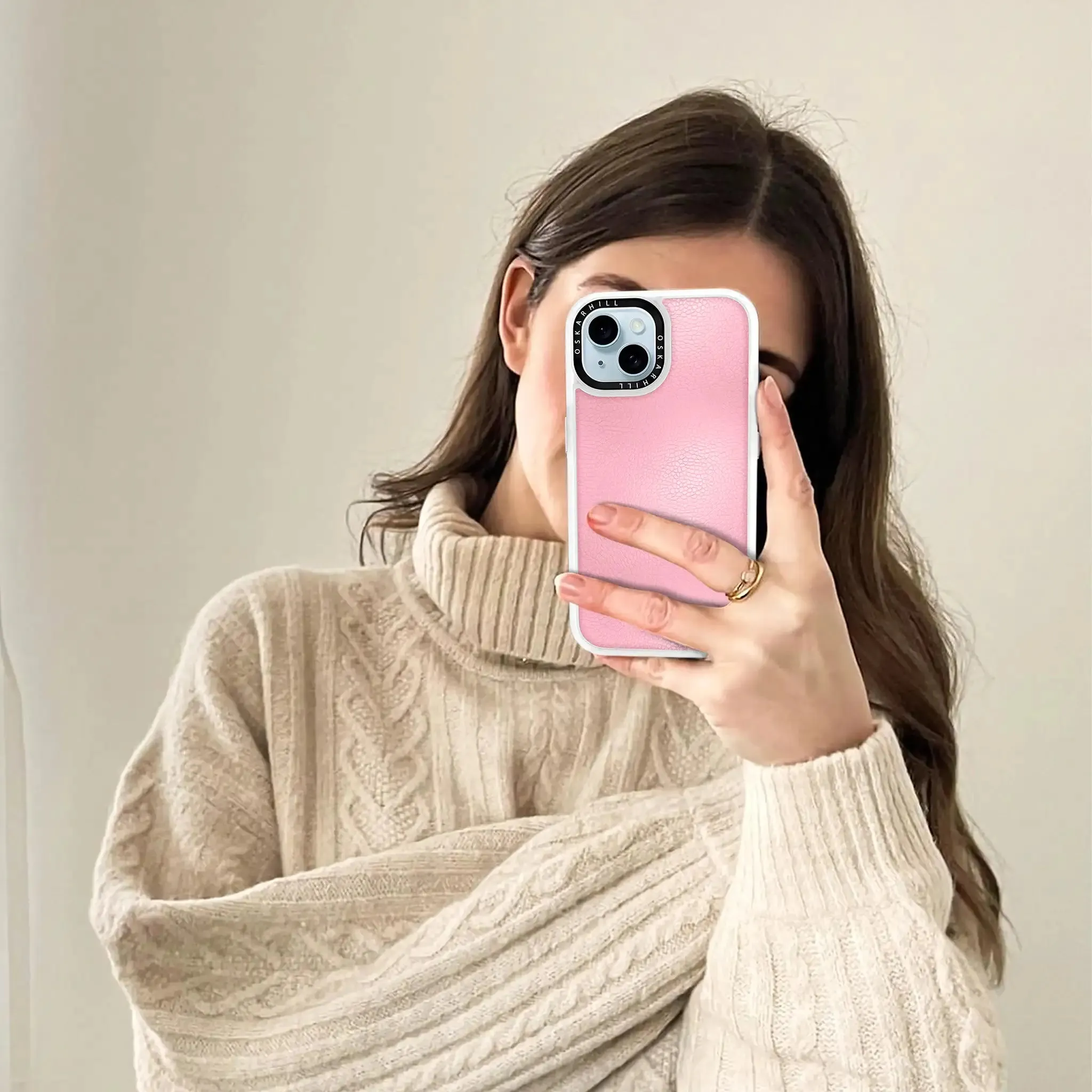 iPhone 13 Mini Case Classic Leather — Baby Pink
