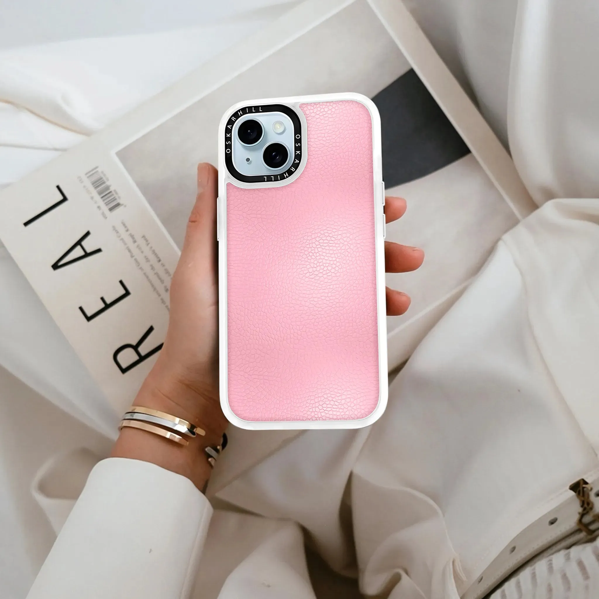iPhone 13 Mini Case Classic Leather — Baby Pink