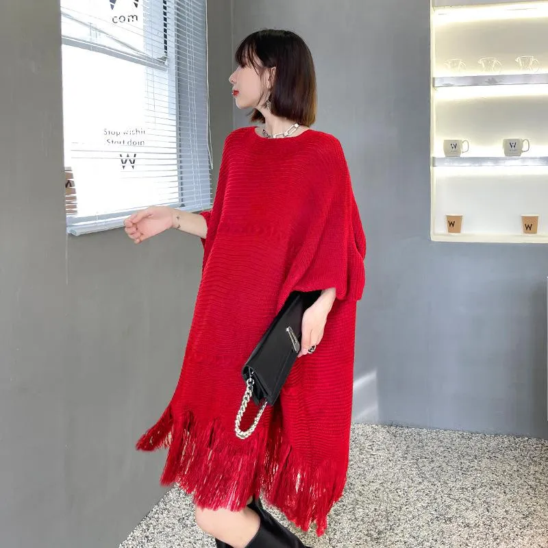 Irregular Women Batwing Casual Fall Short Knitting Dresses