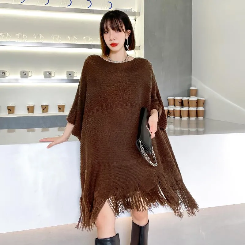 Irregular Women Batwing Casual Fall Short Knitting Dresses