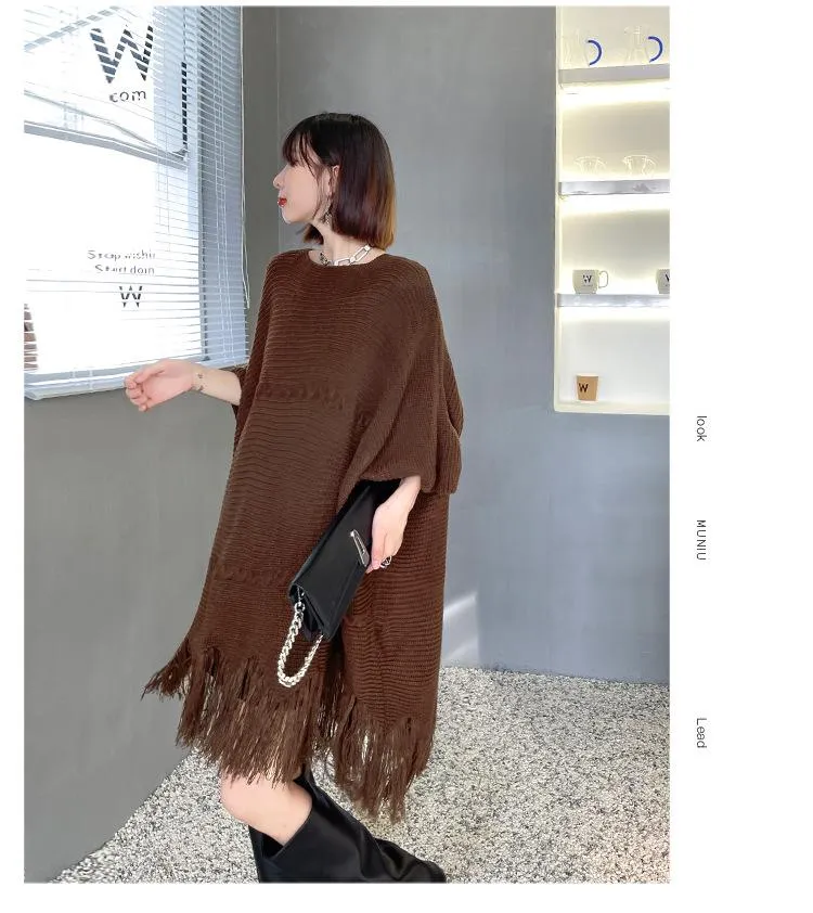 Irregular Women Batwing Casual Fall Short Knitting Dresses