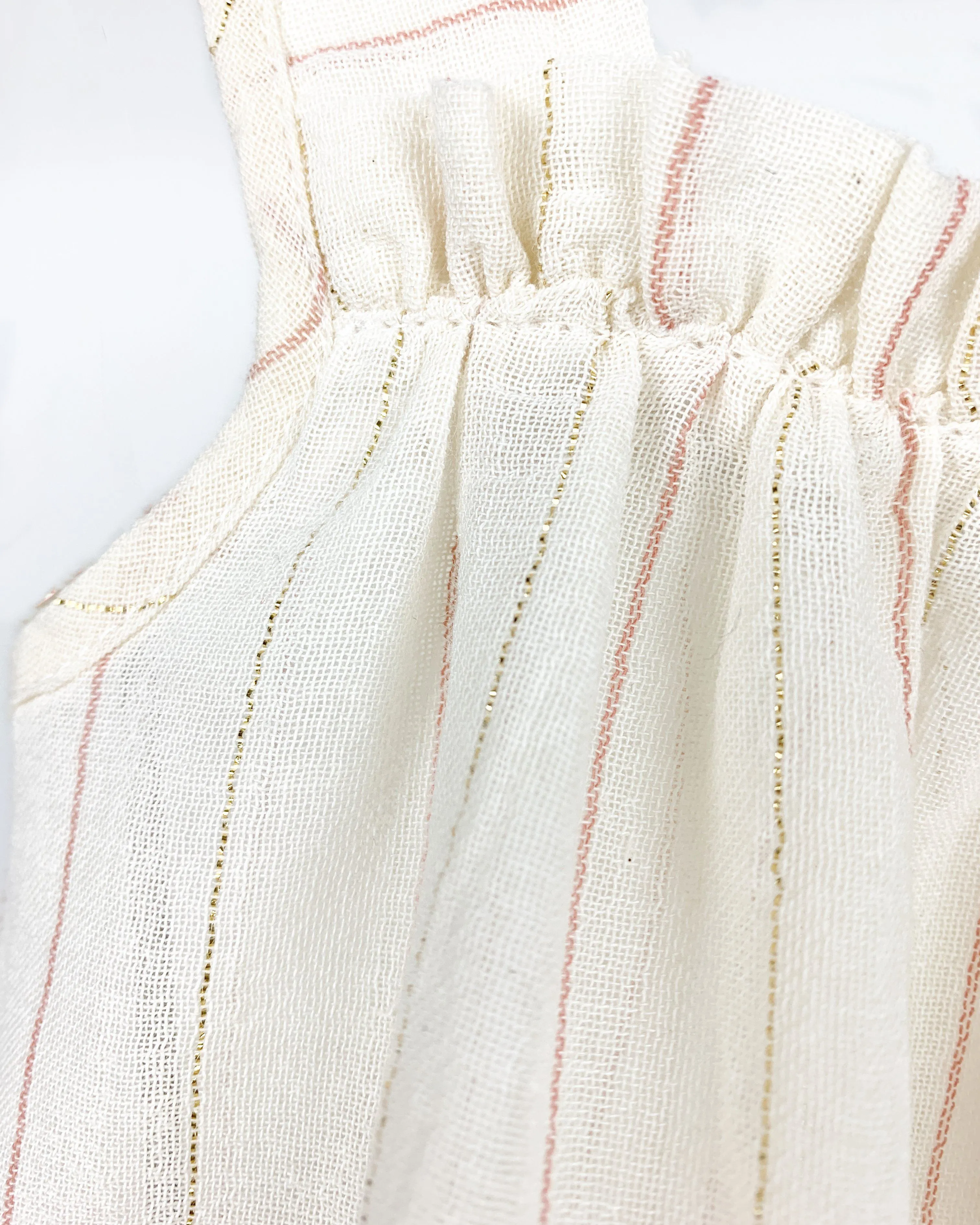 Ivory Sparkly Stripe Blouse & Bloomers