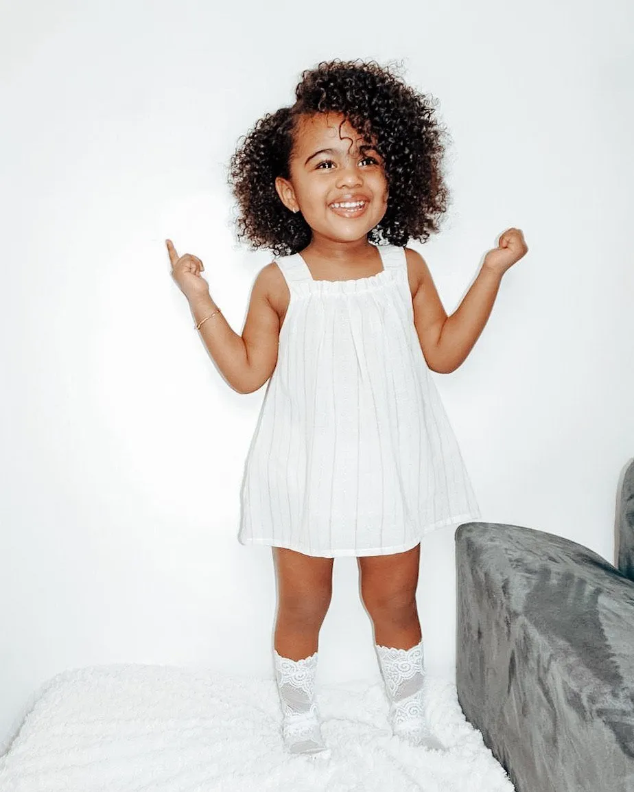 Ivory Sparkly Stripe Blouse & Bloomers