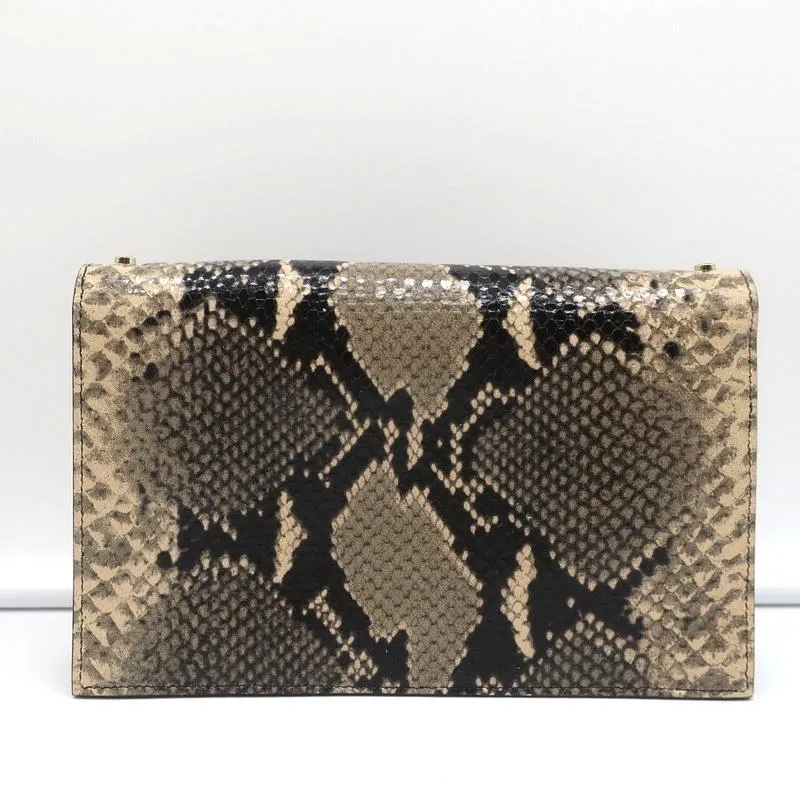 Jimmy Choo Lizzie Star-Studded Crossbody Sand Snakeskin Print Leather Clutch NEW