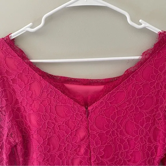 Joseph Ribkoff Pink Lace Long Sleeve Sheath Dress Size 6
