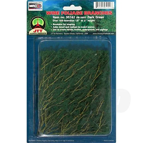 JTT 95520 Dark Green Branches, 1.5 to 3, (60 per pack)