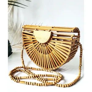 Kiara Semicircle Bamboo Crossbody Bag