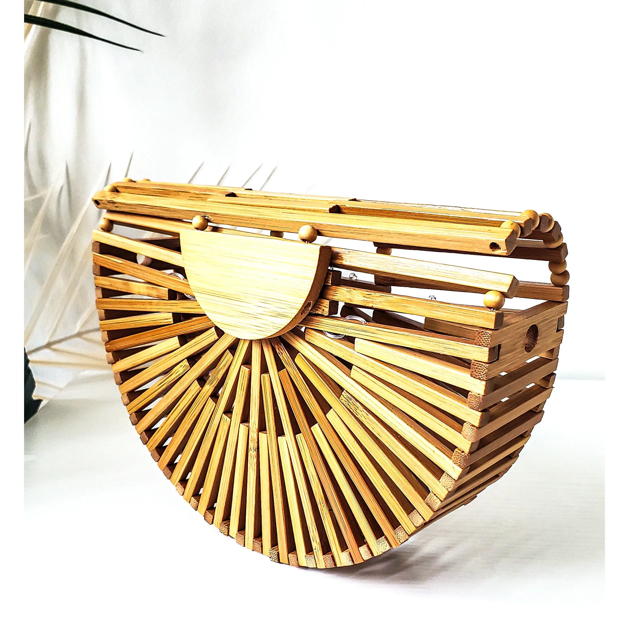 Kiara Semicircle Bamboo Crossbody Bag