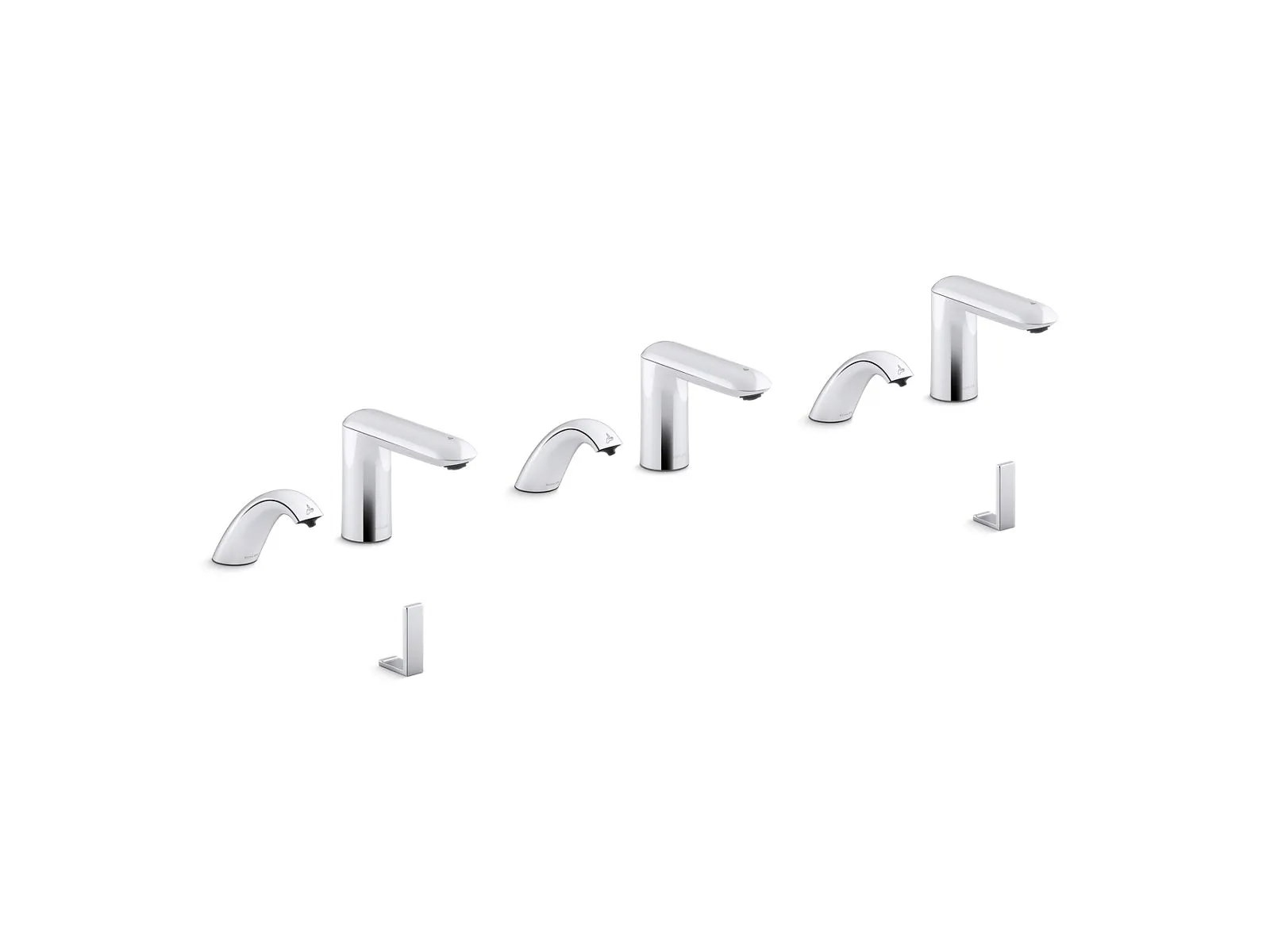 KOHLER K-181033-BK1 Kumin Curve Touchless lavatory faucets and soap dispensers with Kinesis sensor technology, AC-powered, 0.5 gpm