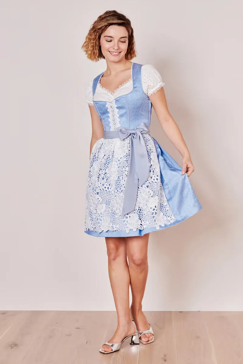 Kruger Midi Dirndl 2pcs. 50cm "Shania" blue (30,42)