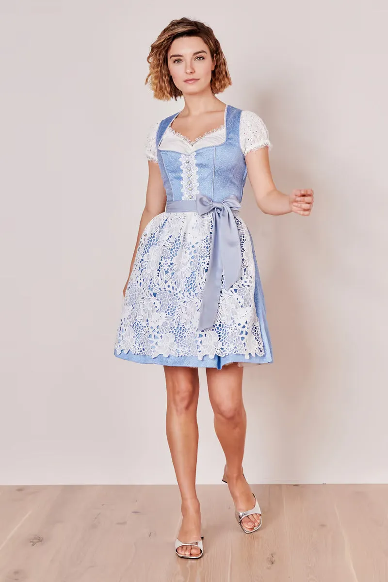 Kruger Midi Dirndl 2pcs. 50cm "Shania" blue (30,42)