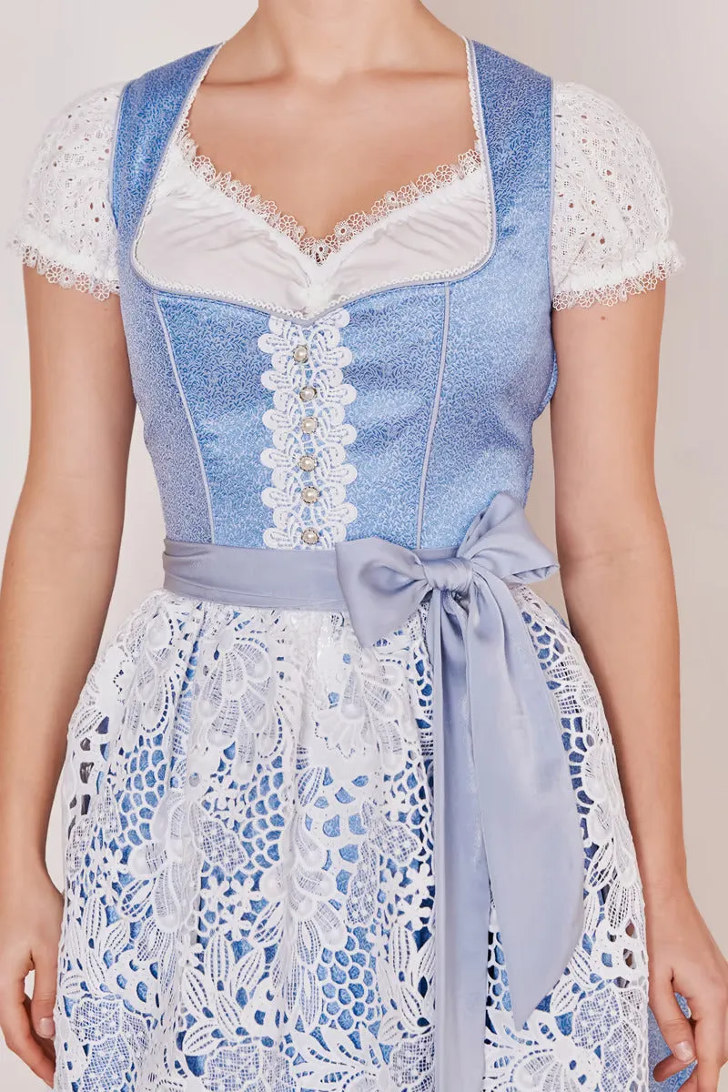 Kruger Midi Dirndl 2pcs. 50cm "Shania" blue (30,42)