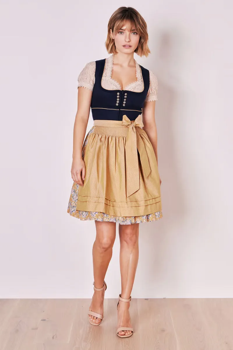 Kruger Mini Dirndl 2pcs. 50cm "Bee" blue (40) closeout