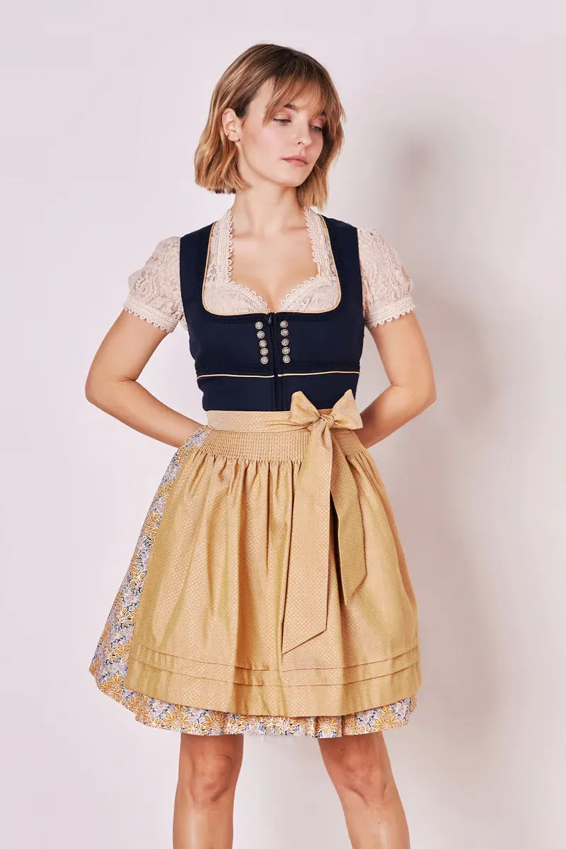 Kruger Mini Dirndl 2pcs. 50cm "Bee" blue (40) closeout