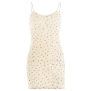 Lace Patchwork Floral Slip Mini Dress Hollow Spaghetti Strap Slim Short Dress Casual Loungewear