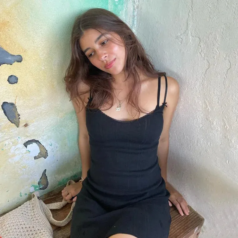 Lace Patchwork Floral Slip Mini Dress Hollow Spaghetti Strap Slim Short Dress Casual Loungewear