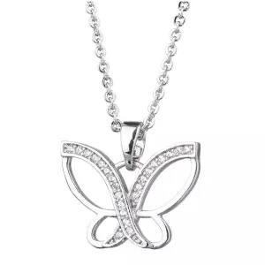 Ladies Butterfly Criss Cross Necklace