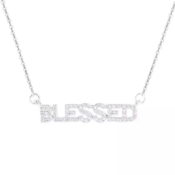 Ladies Silver Blessed Necklace