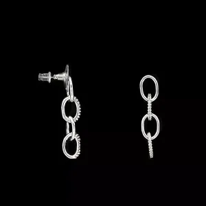 Ladies Silver Drop Chain Earrings