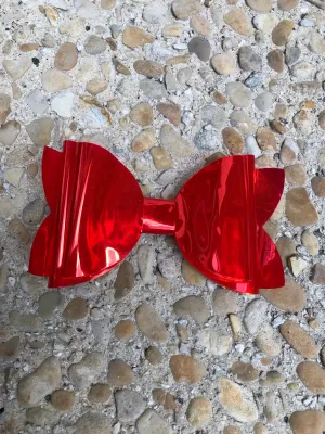 Large Red Glossy Pool Bow
