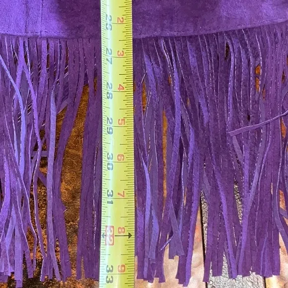 Leather City Suede Cowgirl Fringe Skirt Medium Vintage