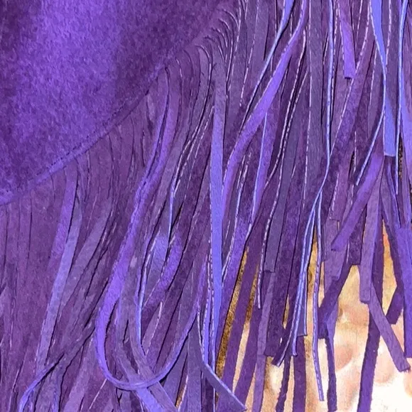 Leather City Suede Cowgirl Fringe Skirt Medium Vintage