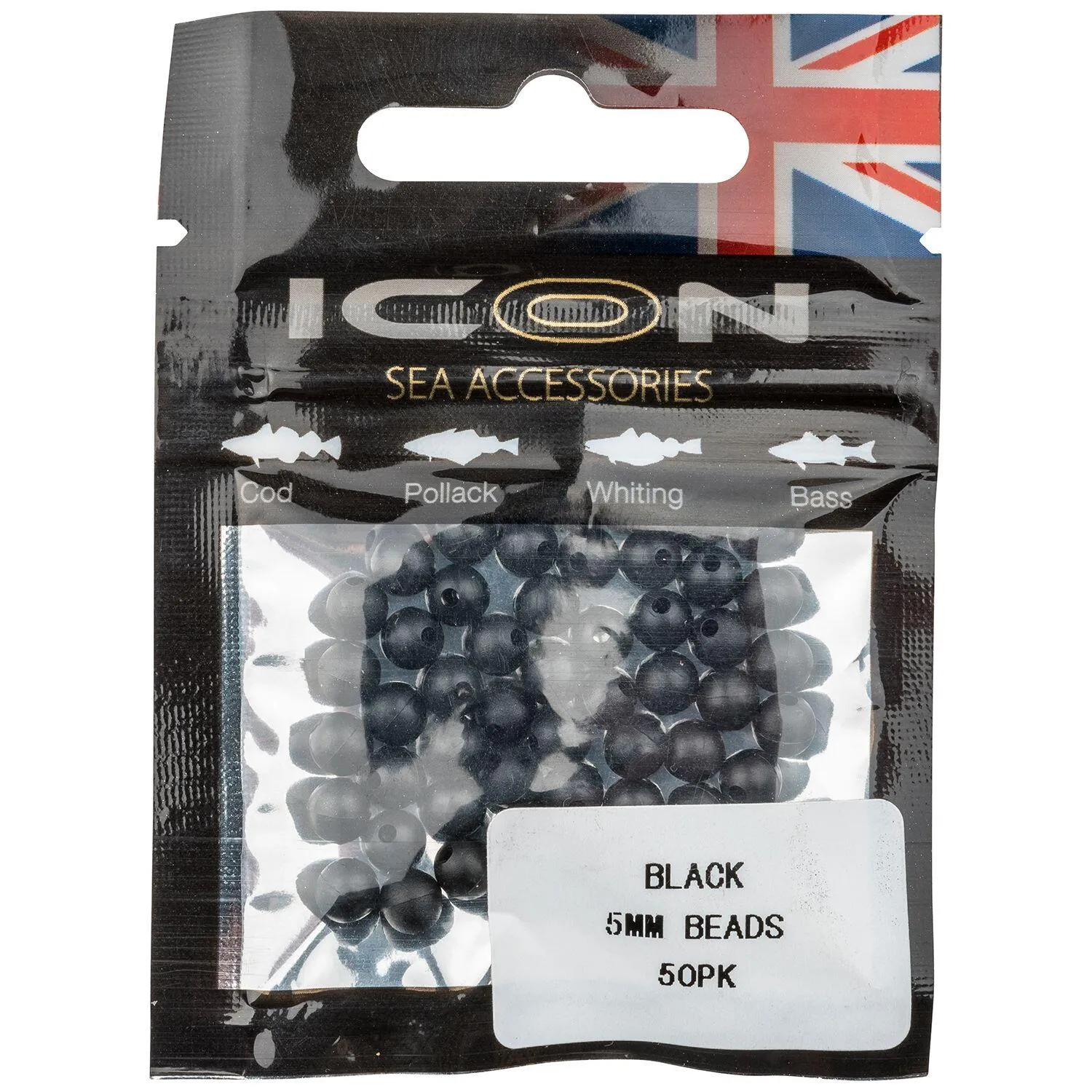 Leeda ICON BLACK 5MM BEADS 50PK