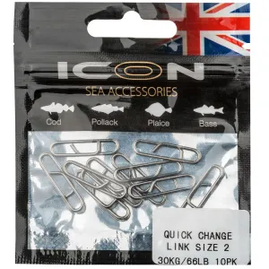 Leeda ICON QUICK CHANGE LINK S2 30KG/66LB 10PK