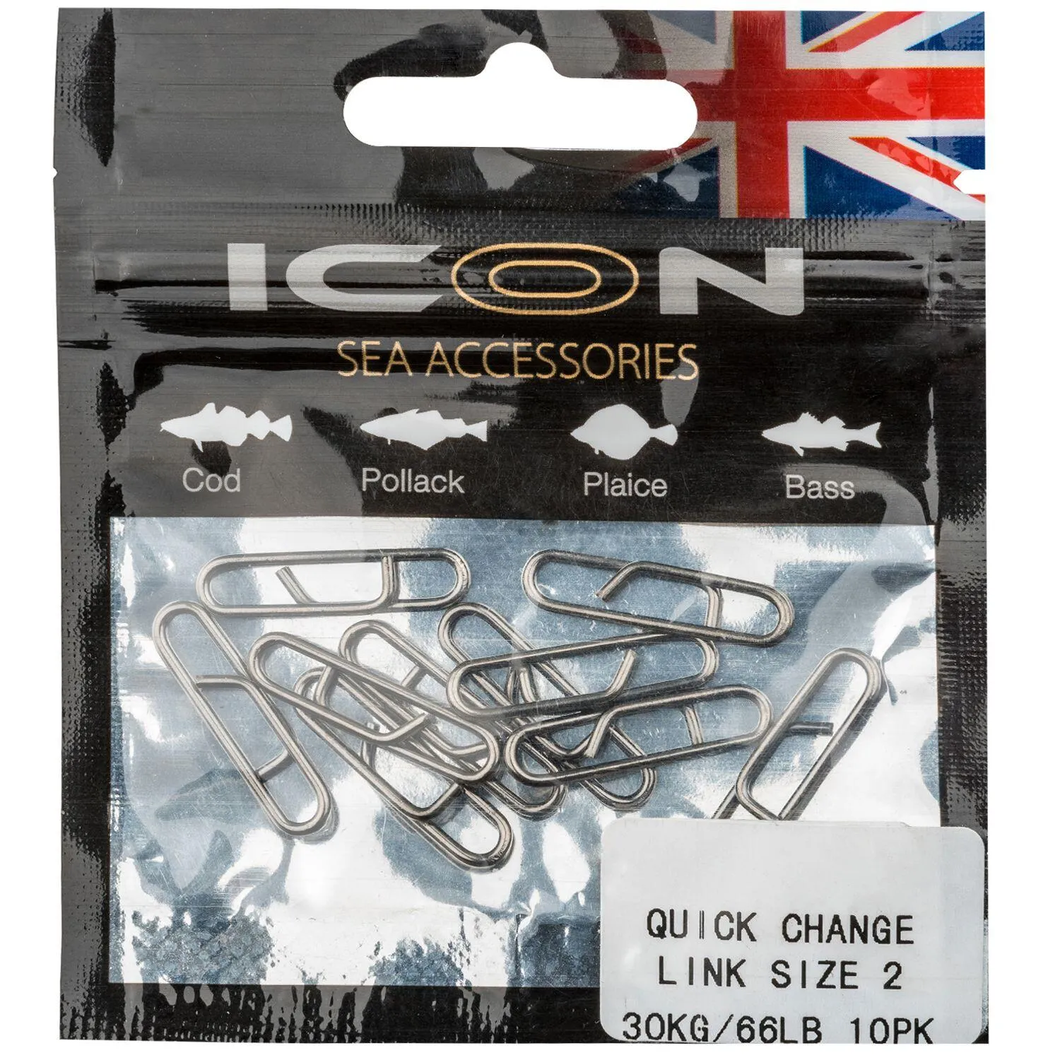 Leeda ICON QUICK CHANGE LINK S2 30KG/66LB 10PK