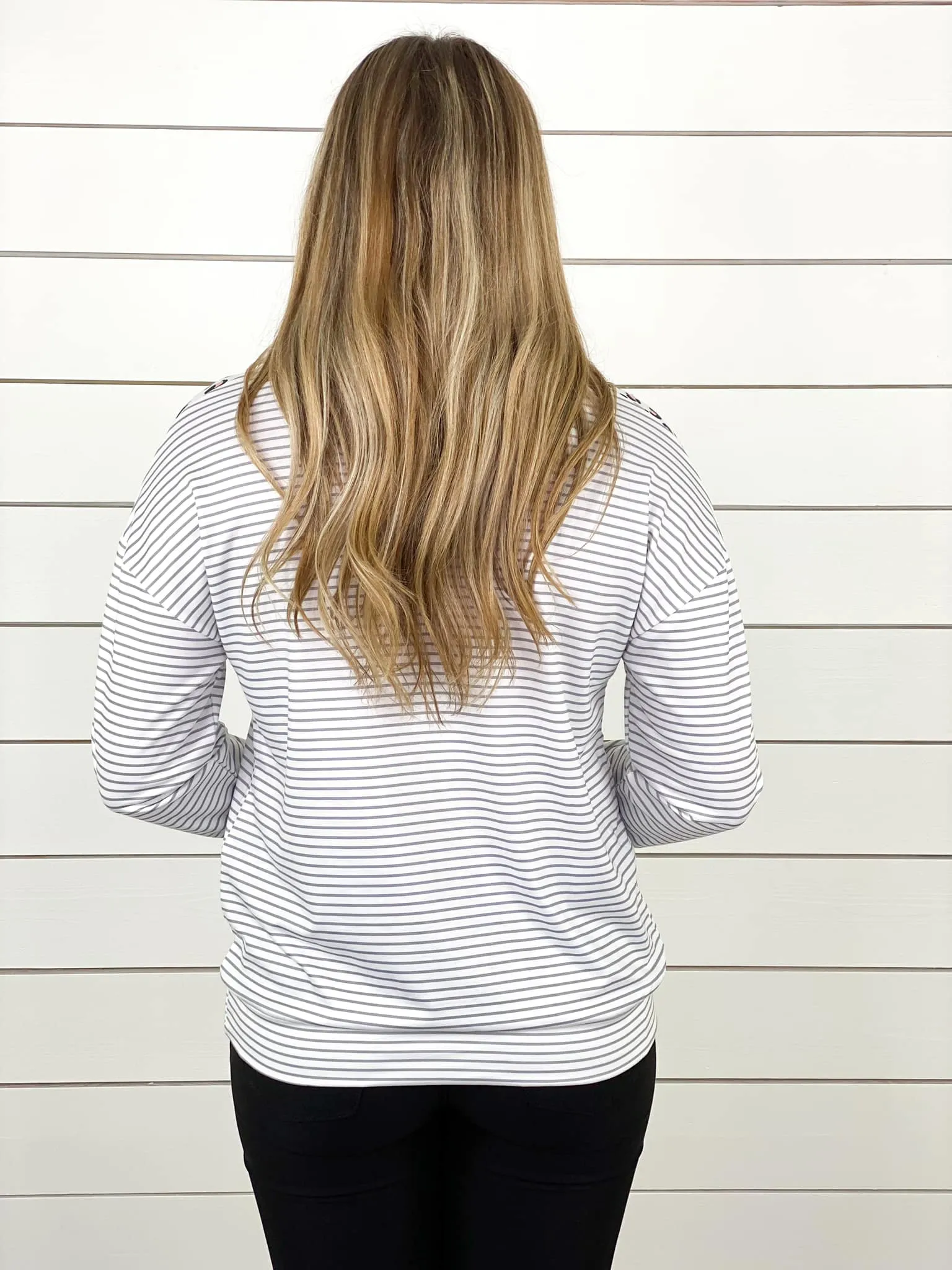 Leopard and Stripes 1/4 Zip Pullover