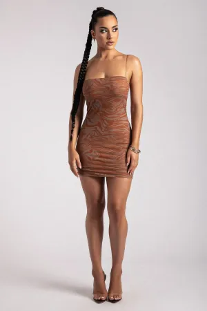 Leopard Print Tube Top  Transparent Mini Skirt Set