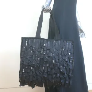 LeSportsac x Libertine Fringe Boat Tote Black Nylon Large Crossbody Bag NEW