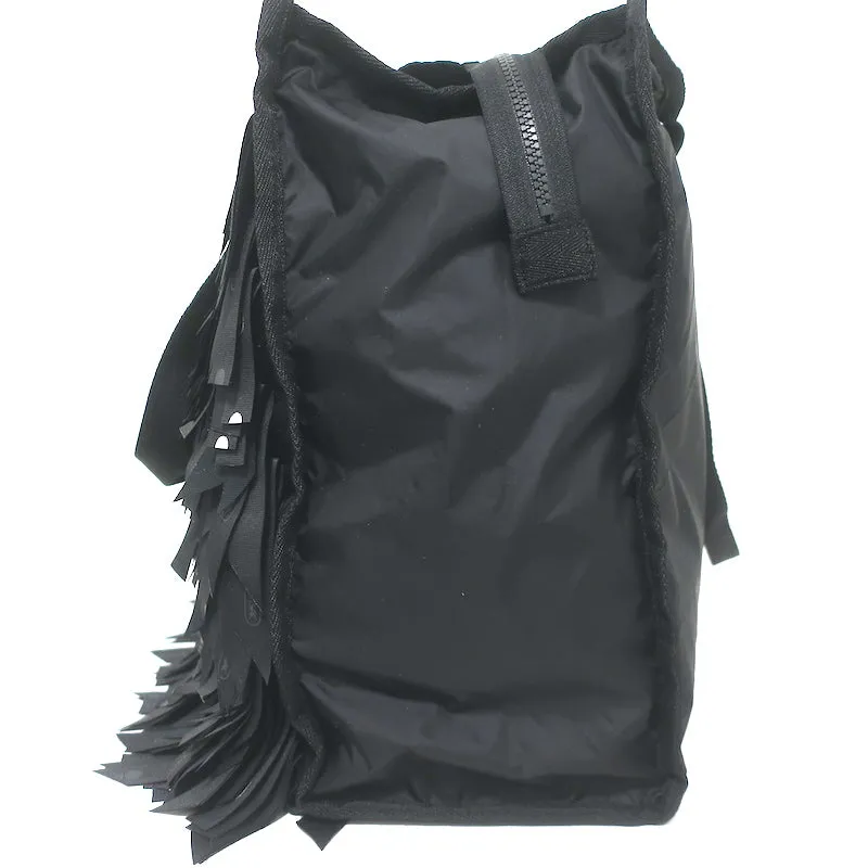 LeSportsac x Libertine Fringe Boat Tote Black Nylon Large Crossbody Bag NEW
