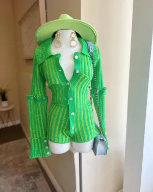 Long Sleeve Knit Short Set