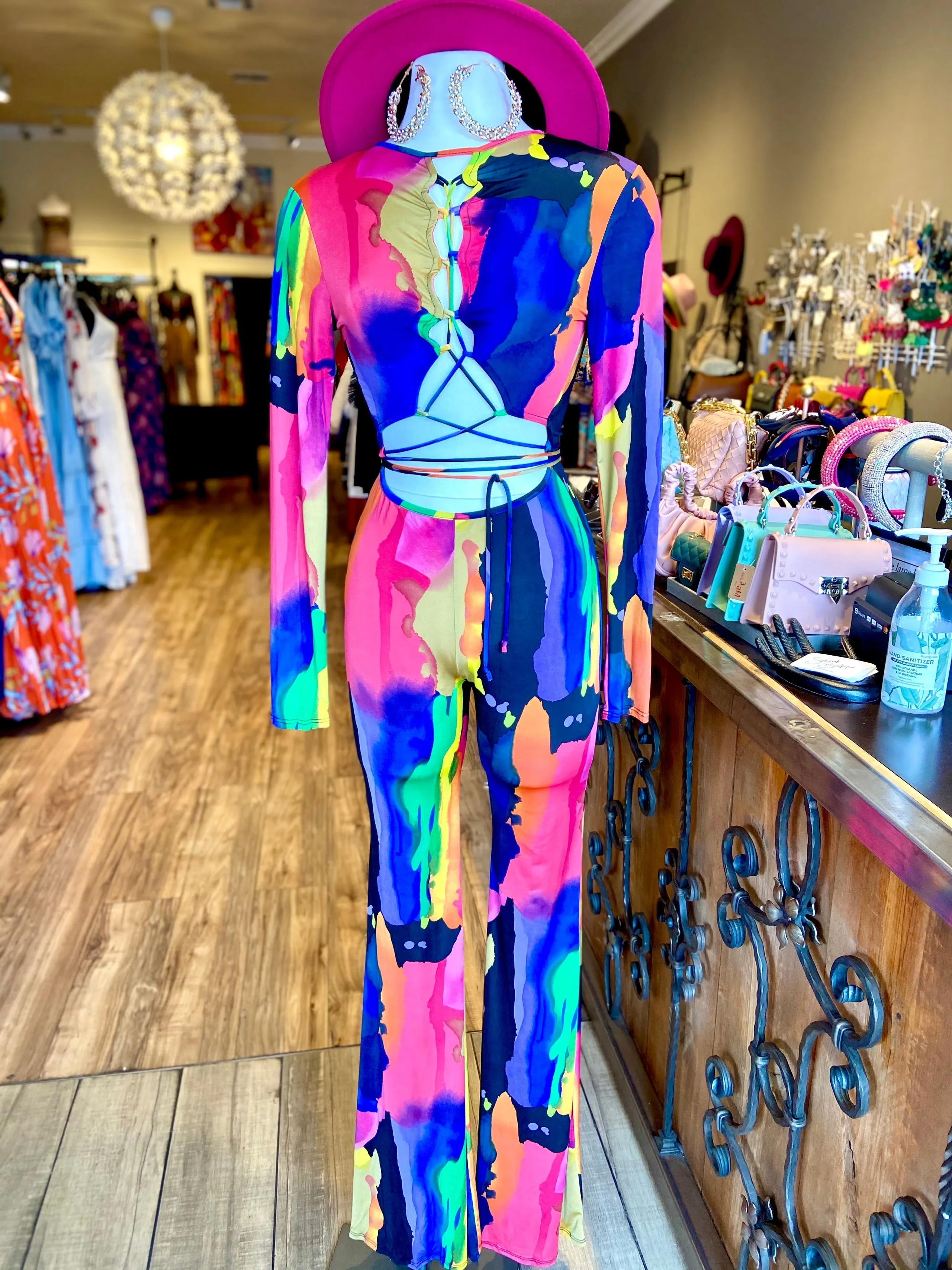 Long Sleeve Shoe Lace Jumpsuit